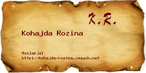 Kohajda Rozina névjegykártya